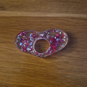 R/bague de lecture feuilles violet feuilles argent forme coeur n° 14