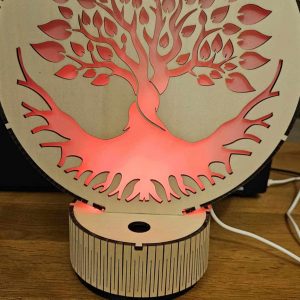 B/lampe arbre de vie feuilles lumineux découpé laser