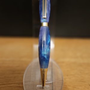 R/Stylo Porte Mine ELEGANCE OR 24K- résine bleu (47)