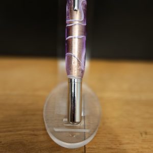 R/Stylo Roller AIGOUAL chromé- résine violet blanc transparente (52)