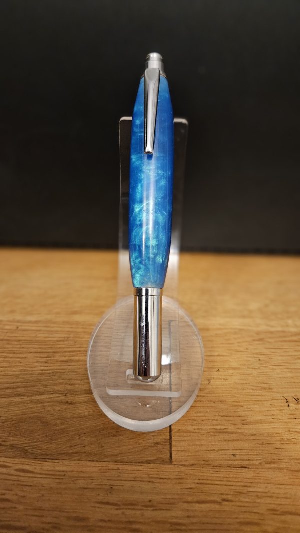 R/Stylo Roller AIGOUAL chromé - Résine Bleu (53)