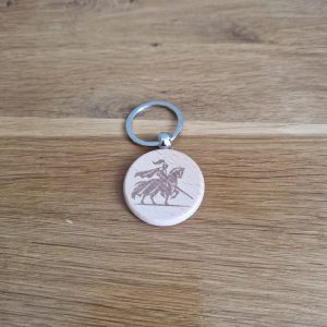 B/porte clés médiéval 1 face chevalier sur son cheval 1 face arbre de vie