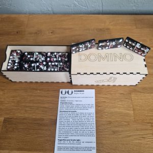 R/Domino feuilles argent feuilles roses avec sa boîte