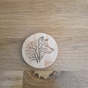 B/Décapsuleur gravé tête de loup arbre