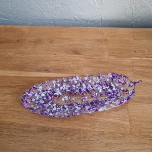 R/Vide poche plume feuilles argent feuilles violet