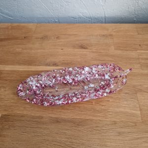 R/Vide poche plume feuilles argent feuilles roses