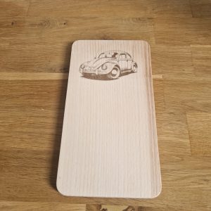 B/Planche en bois en hêtre gravée laser (cox de profil) verticale
