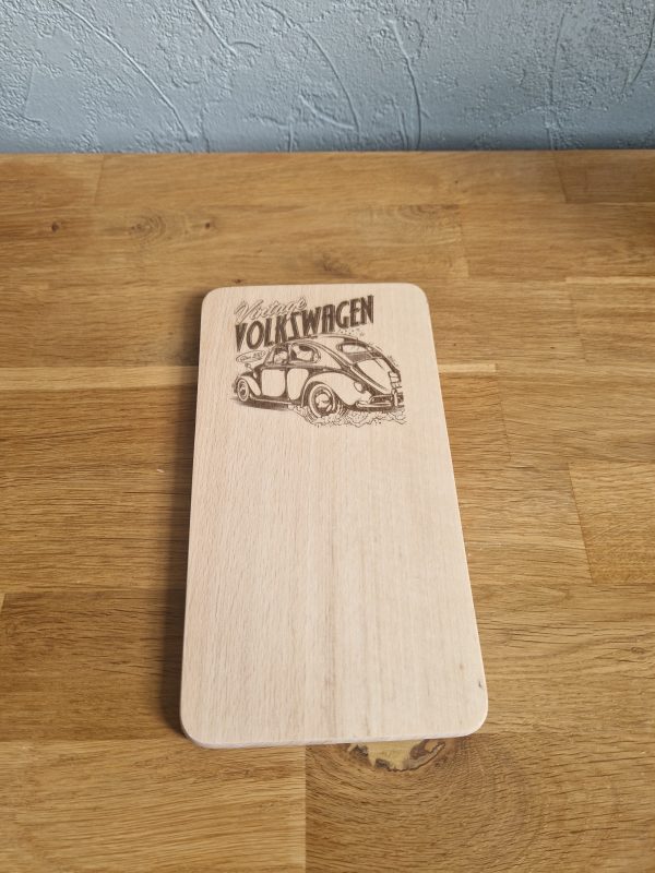 B/Planche en bois en hêtre gravée laser (cox vintage Volkswagen) verticale