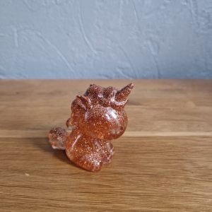 R/mini figurine licorne marron pailleté