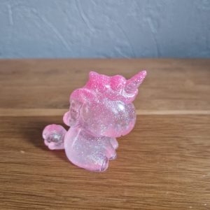 R/mini figurine licorne rose pailleté