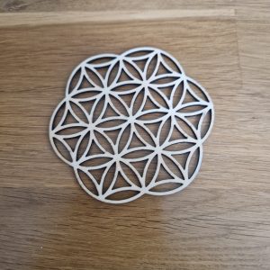 B/dessous de verre fleur de vie découpés laser bois naturel