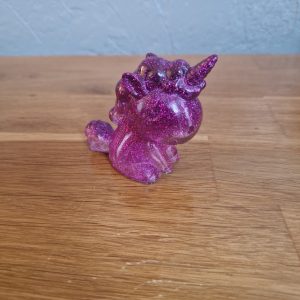 R/mini figurine licorne violet pailleté