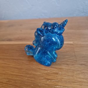 R/mini figurine licorne bleu pailleté