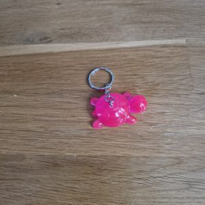 R/porte clés tortue rose fuchsia