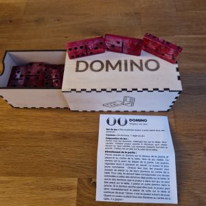 R/domino marbré rouge et blanc