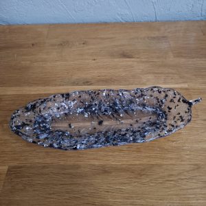 R/vide poche plume feuilles noires feuilles argent