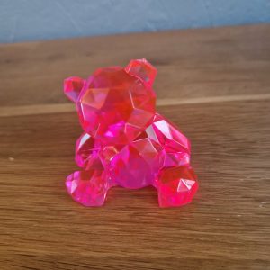 R/figurine ourson assis rose