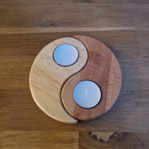 B/bougeoir yin & yang (hêtre et pin)