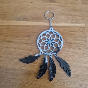 R/Porte clés attrape rêves noir et blanc