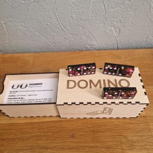R/domino feuilles roses feuilles or avec boîte