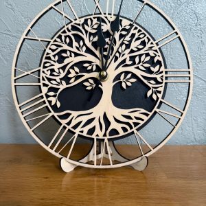 B/horloge gravée et découpée laser arbre de vie n° 4