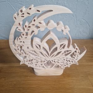 B/décoration fleur de lotus lune dentelée chantournée