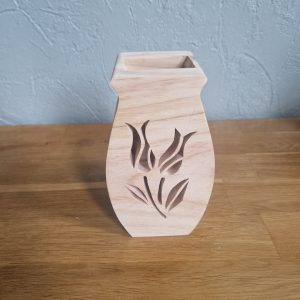 B/vase tulipe chantourné