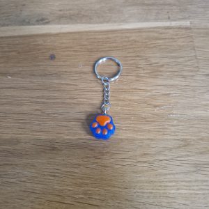 R/porte clés pattes de chat bleu bleu orange