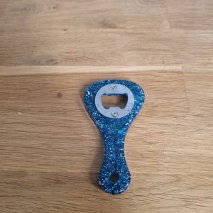 R/Décapsuleur forme quille feuilles bleues feuilles argent n° 11