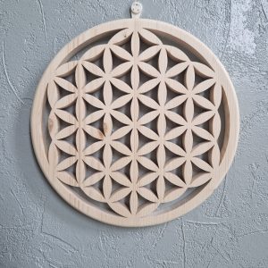 B/fleur de vie en pin de diamètre 28 non sculptée