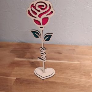 B/rose sur socle coeur n° 2