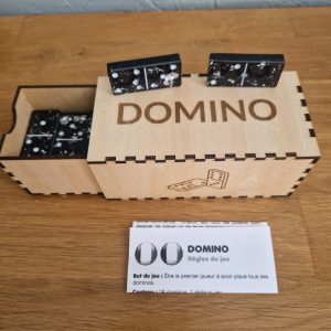 R/domino feuilles argent feuilles noires et sa boîte