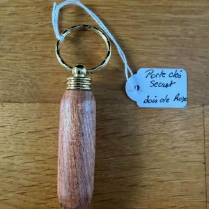 B/porte clés secret tourné en bois de rose (tube épais)