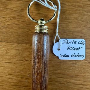 B/Porte clés secret tourné en bois coeur dehors (tube épais)