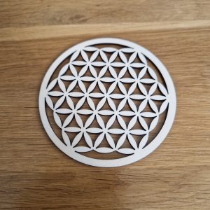 150B/Dessous de verre fleur de vie ronds découpés laser bois naturel diamètre 10