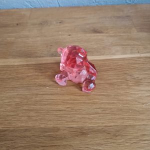 611R/figurine ourson assis rose cristal