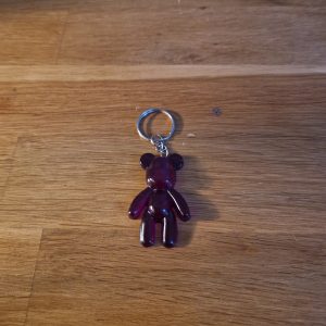 630R/porte clés ourson mr bean bordeaux